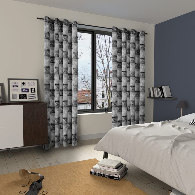 Rideau MAKKO coloris blanc 140 x 240 cm