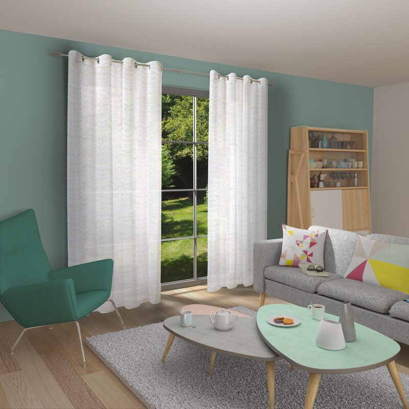 Voilage ARROW coloris blanc 140 x 240 cm