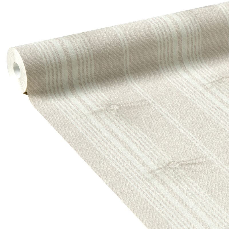 Papier peint intissé COUTIL RAYÉ coloris lin