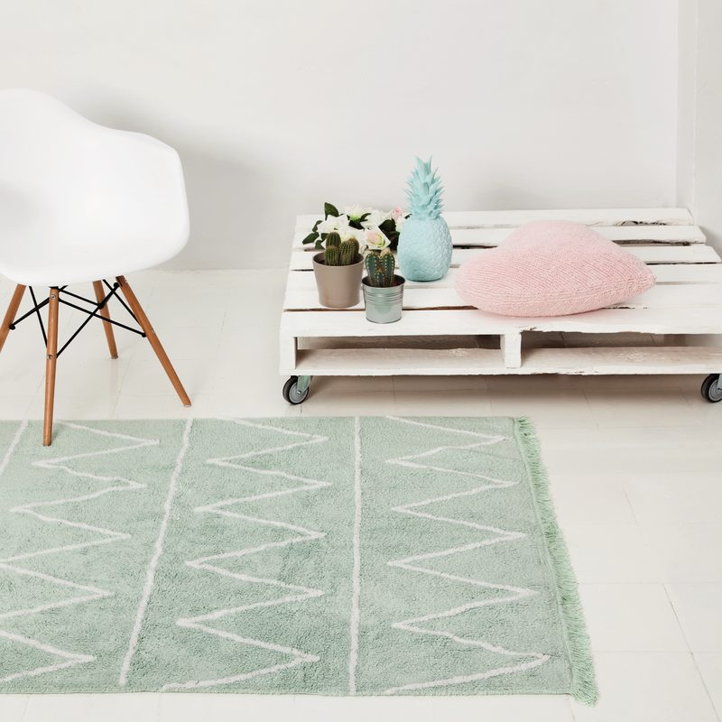 Tapis HIPPY coloris vert menthe 120 x 160 cm