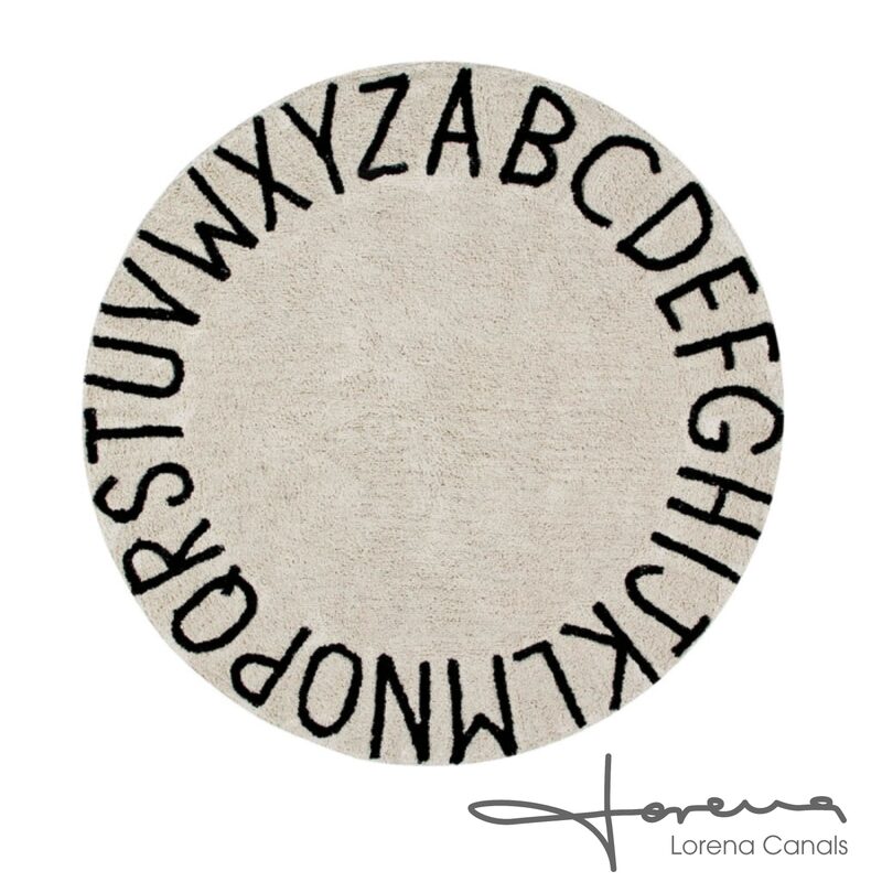 Tapis ROUND ABC coloris beige