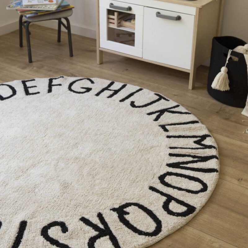 Tapis ROUND ABC coloris beige