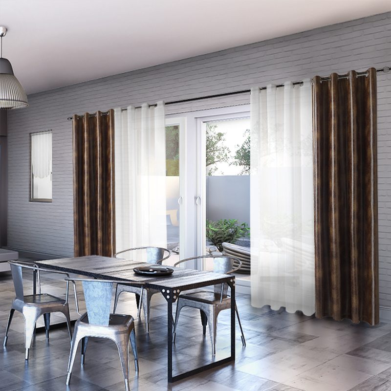 Rideau PORTLAND coloris brun 135 x 260 cm