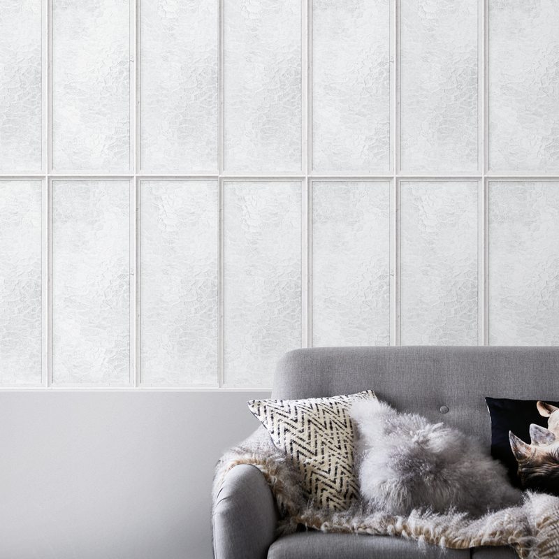 Papier peint intissé VERRIÈRE CHARME BY KOZIEL coloris blanc perlé