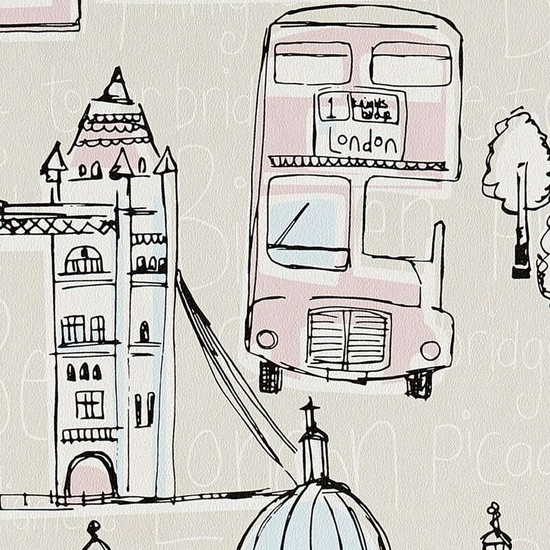 Papier peint LONDON LINE coloris écru