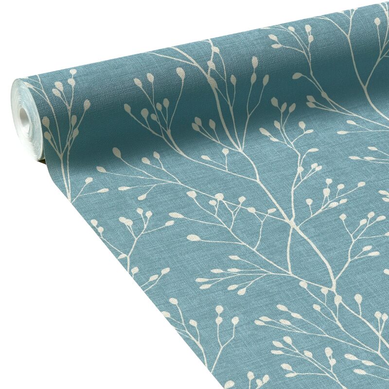 Papier peint intissé CARINA coloris bleu givré
