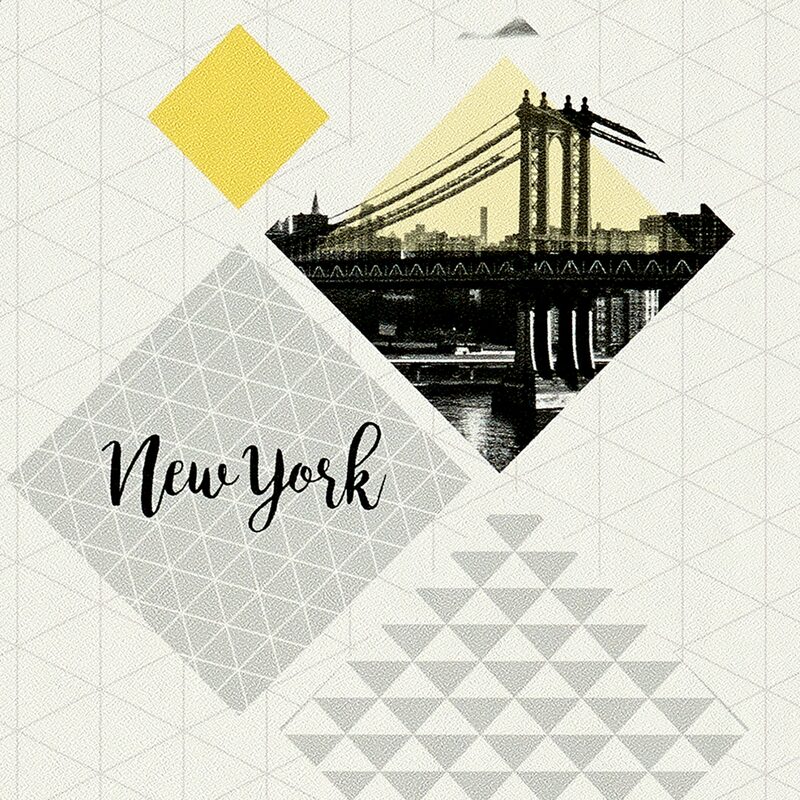 Papier peint intissé MY NEW YORK coloris blanc