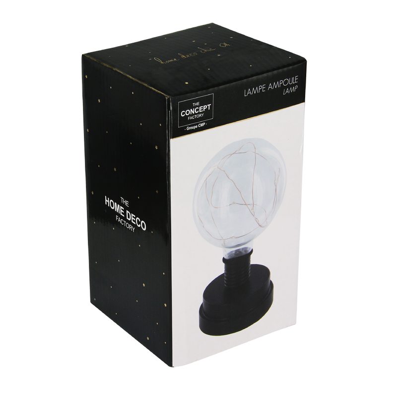 Lampe de table PLUTON coloris noir 18 x 10 cm