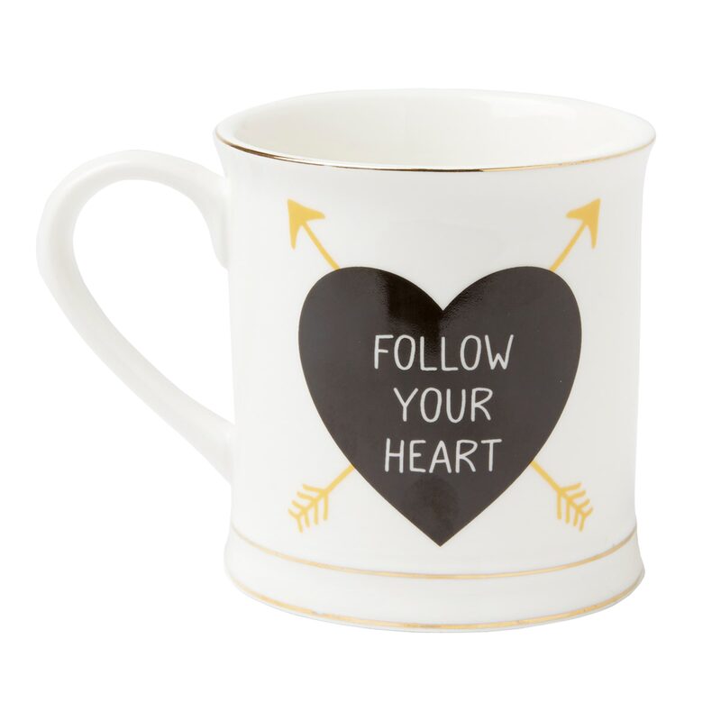 Mug FOLLOW YOUR HEART coloris blanc