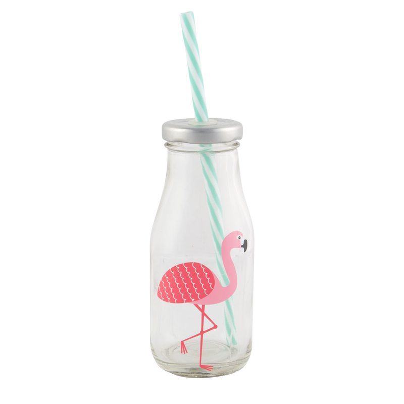 Mug TROPICAL FLAMINGO MILK BOTTLE coloris transparent