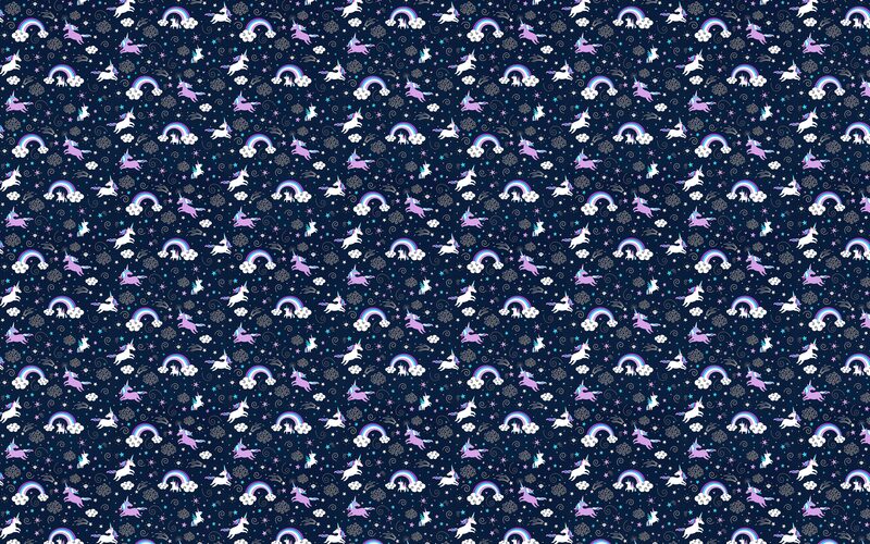 Papier peint intissé LICORNE coloris bleu nuit