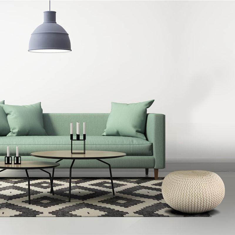 Pouf TRICOT coloris beige