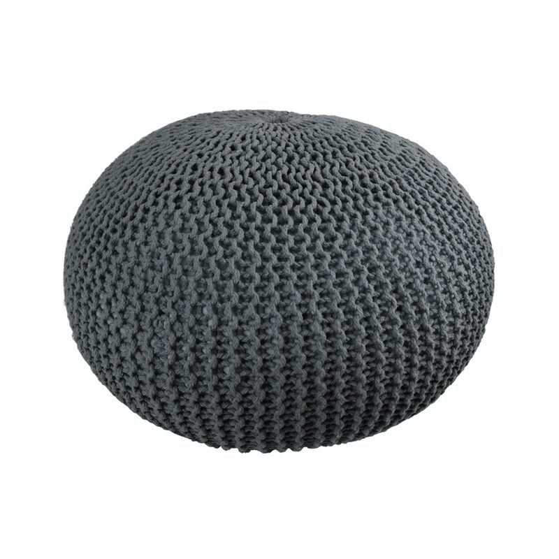 Pouf TRICOT coloris gris anthracite
