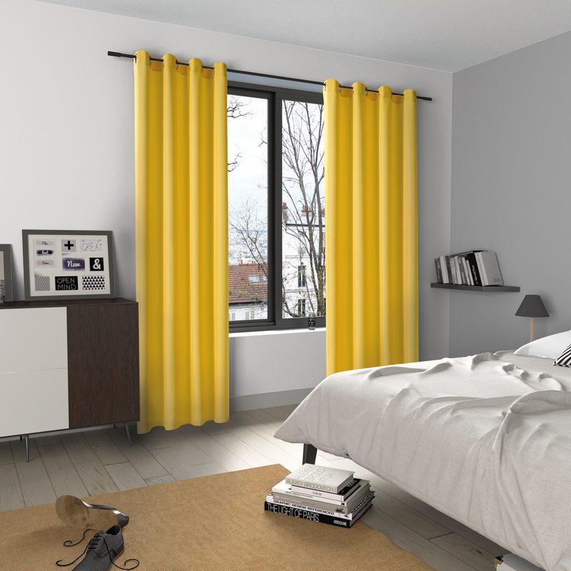 Rideau ESSENTIAL coloris jaune citron 140 x 240 cm