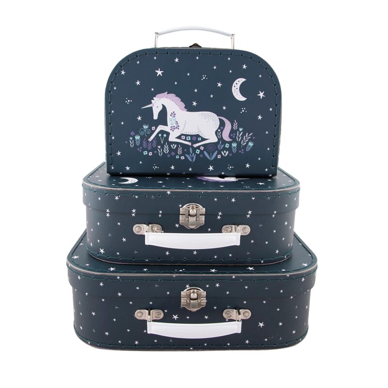 Boîte de rangement STARLIGHT UNICORN X3 coloris bleu nuit