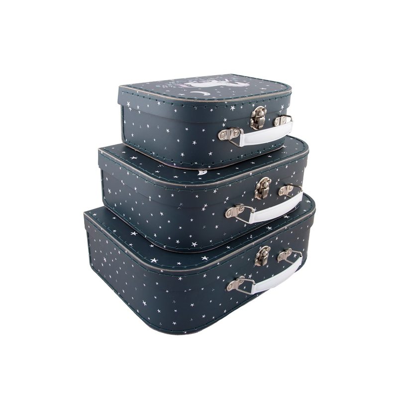 Boîte de rangement STARLIGHT UNICORN X3 coloris bleu nuit