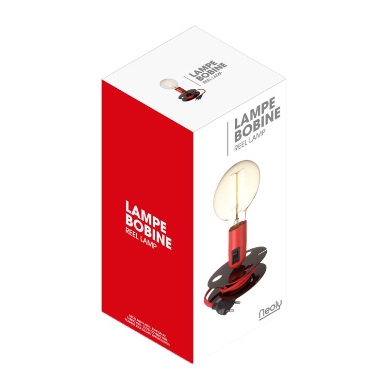 Lampe à poser BOBINE coloris rouge 23 x 12,5 cm