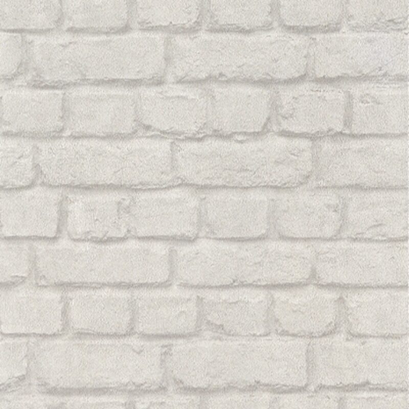Papier peint intissé BRIQUES METAL coloris écru