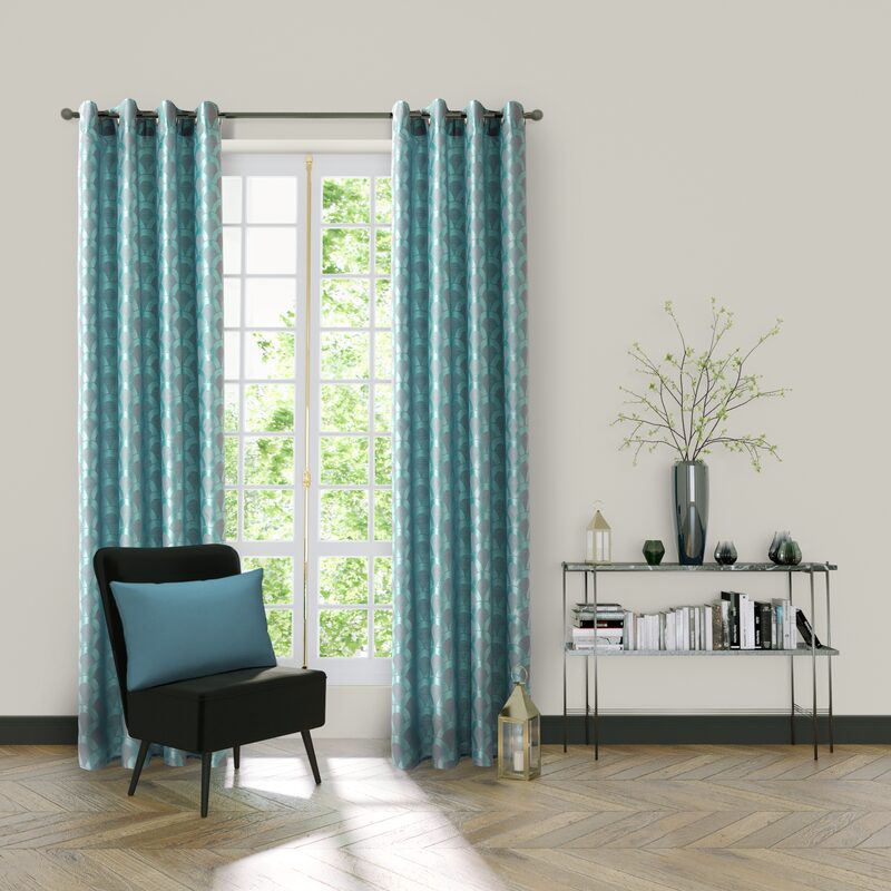 Rideau SONJA coloris bleu acqua 138 x 260 cm