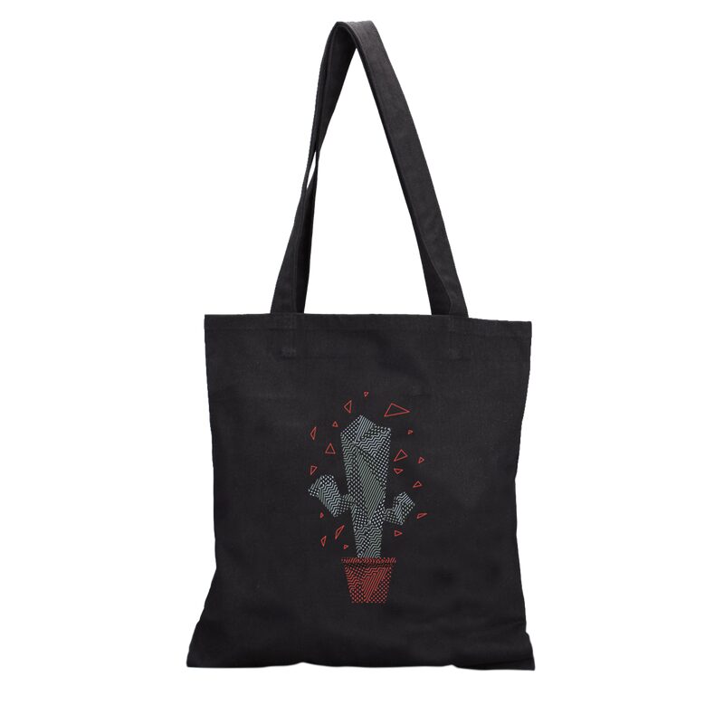 Tote bag FUN CACTUS coloris noir