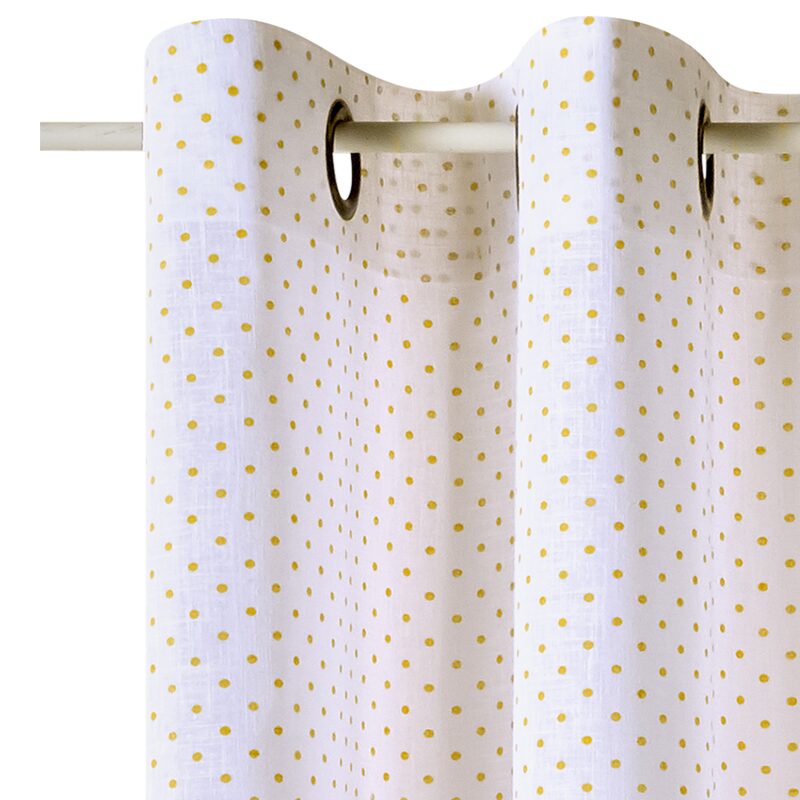 Voilage MILLE POIS coloris jaune 150 x 240 cm