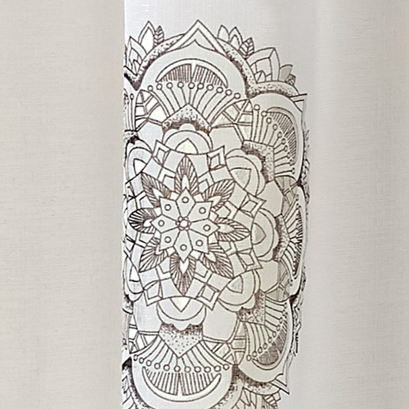 Voilage MANDALA coloris blanc 140 x 240 cm