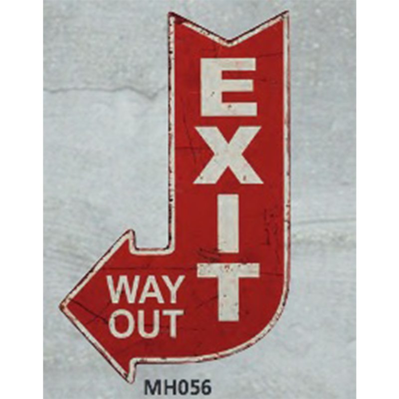 Plaque métal EXIT WAY 25 x 40 cm
