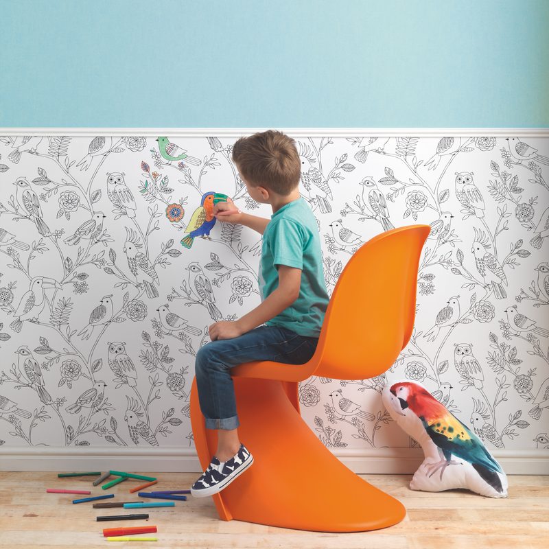 Frise intissée COLORMI BIRDS coloris blanc