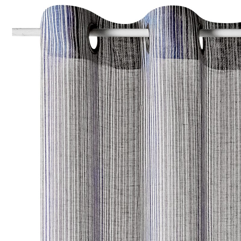 Voilage BAMBOU coloris bleu 140 x 280 cm