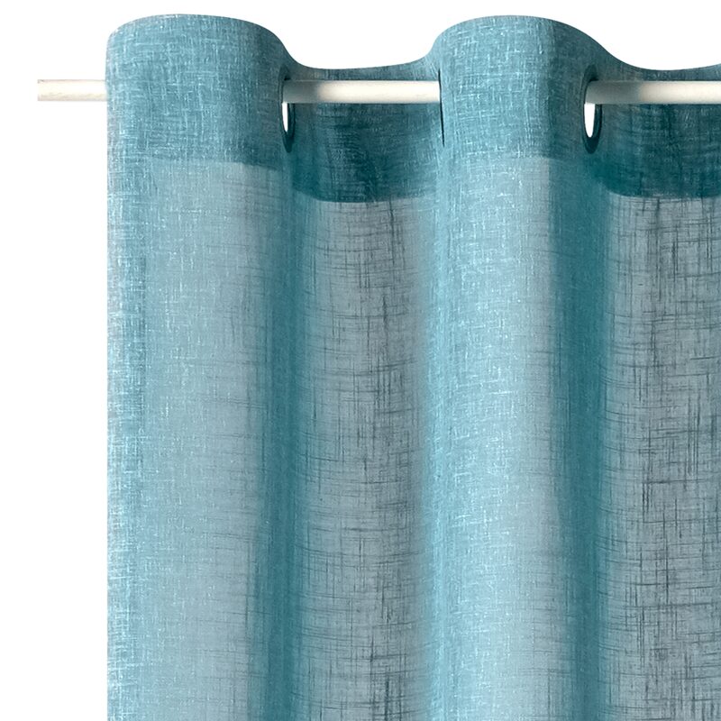 Voilage ASPECT LIN coloris bleu 145 x 260 cm
