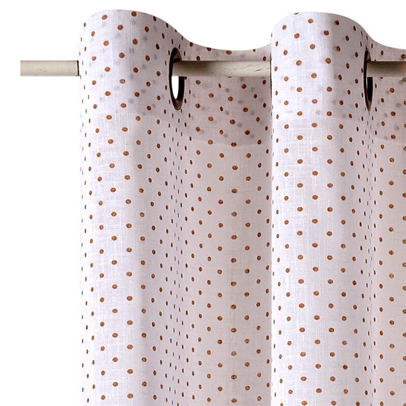 Voilage MILLE POIS coloris orange 150 x 240 cm