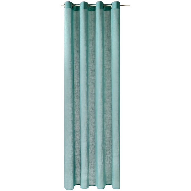 Voilage ASPECT LIN coloris bleu vert 145 x 260 cm