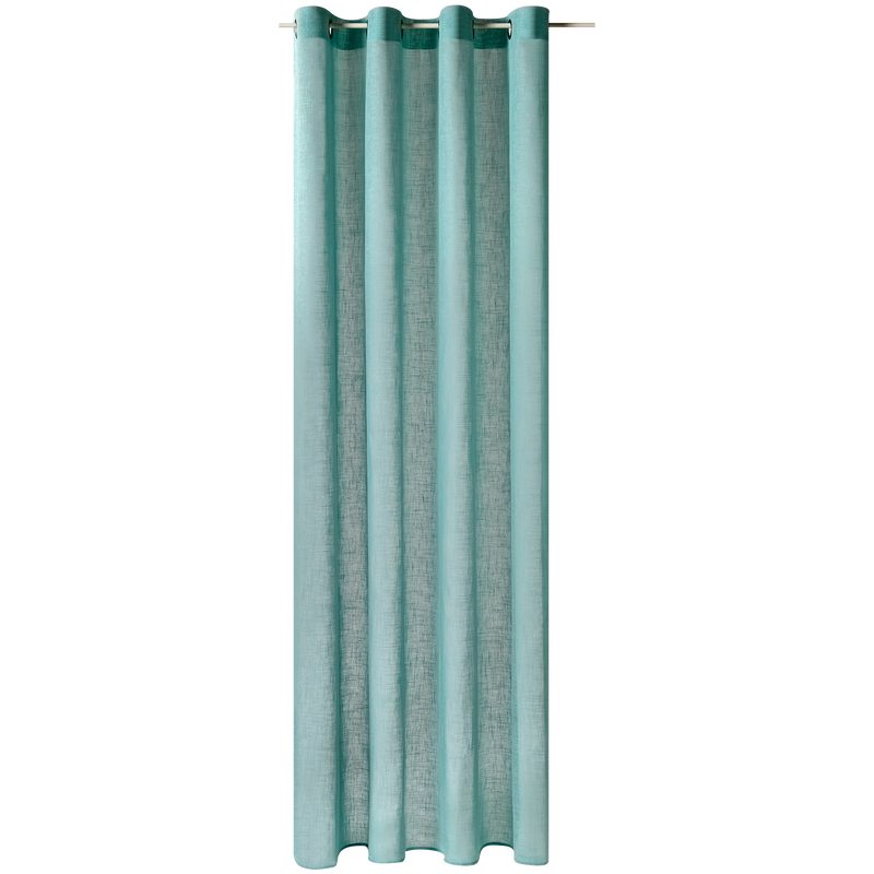Voilage ASPECT LIN coloris bleu vert 145 x 260 cm