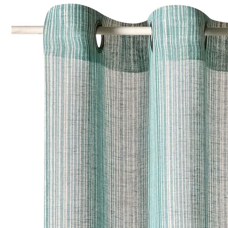Voilage BAMBOU coloris bleu vert 140 x 280 cm