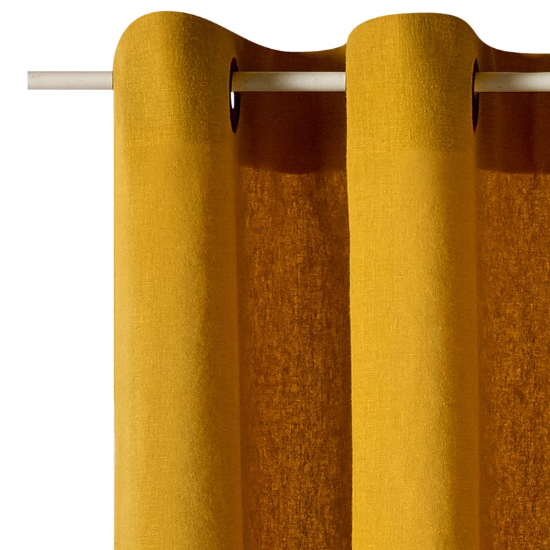 Rideau BRUSH coloris jaune 135 x 240 cm