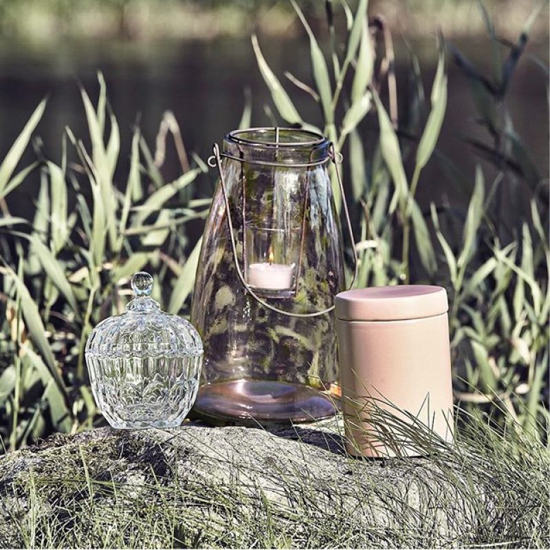 Lanterne LENKA coloris gris fumée