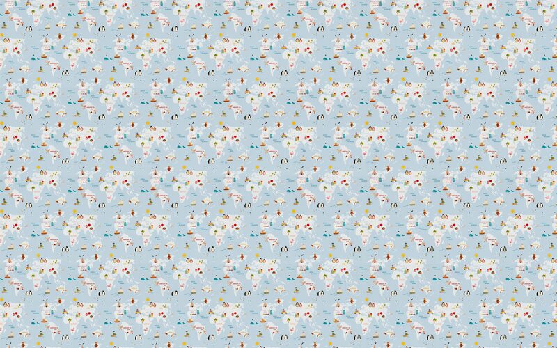 Papier peint intissé SMALL WORLD coloris bleu ciel