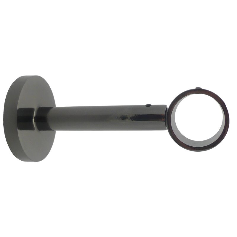 Support barre à rideau ZEN coloris noir miroir diamètre barre 2,8 cm longueur extensible de 10,8 à 16 cm