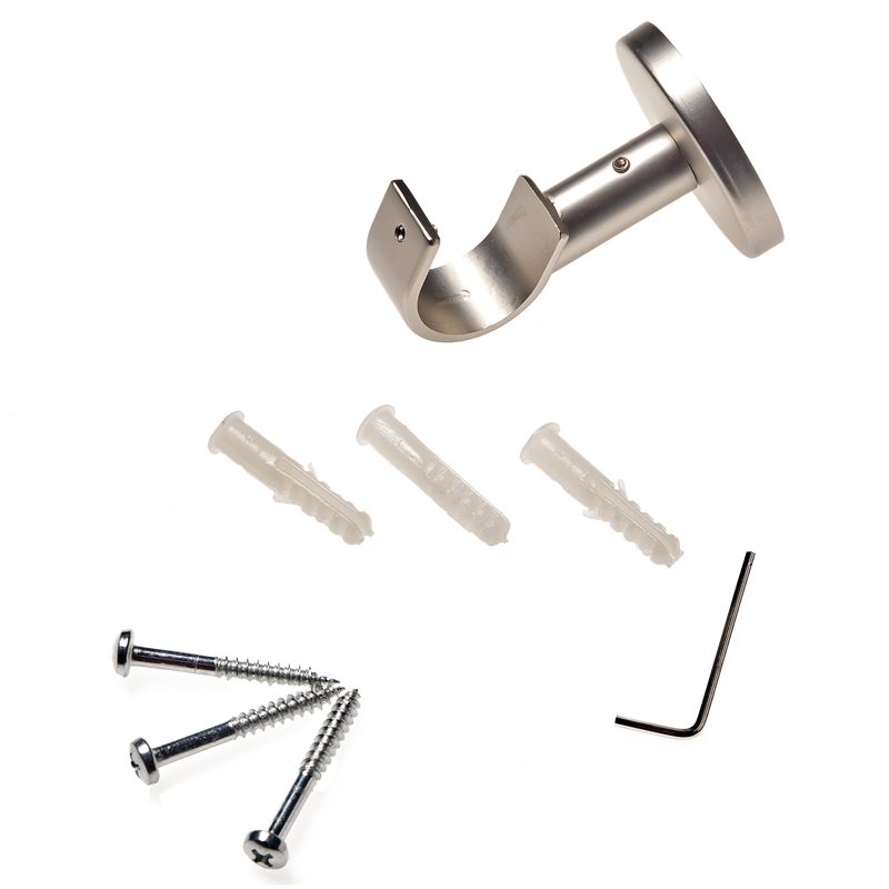 Support barre à rideau ZEN coloris nickel givré diamètre barre 2,8 cm longueur 6 cm