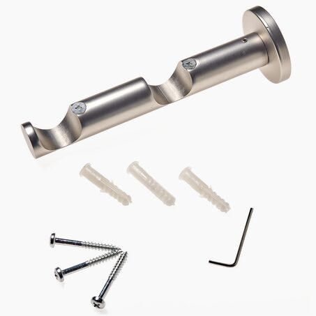 Support barre à rideau ZEN nickel givré 2,8 cm de 8,5 à 16,5 cm