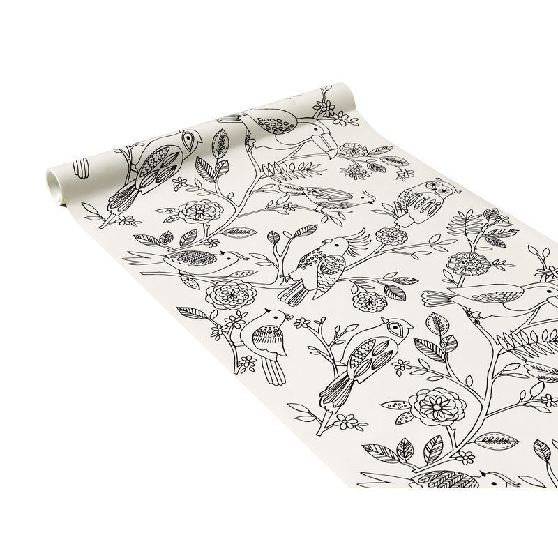 Frise intissée COLORMI BIRDS coloris blanc