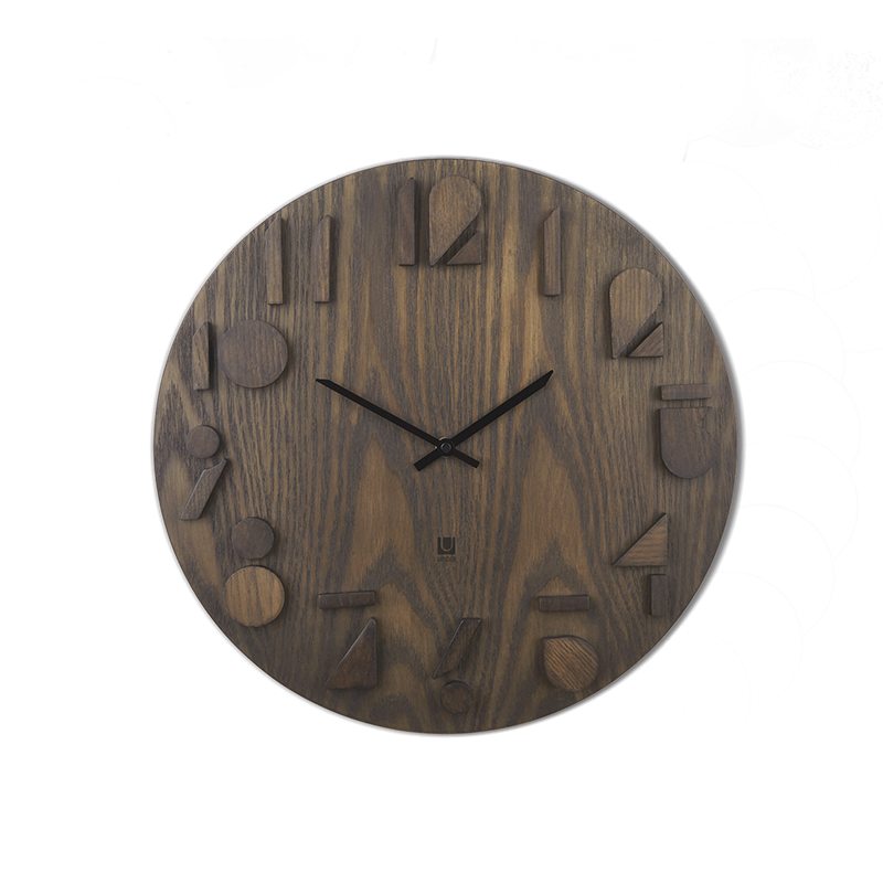Horloge en bois SHADOW coloris noisette