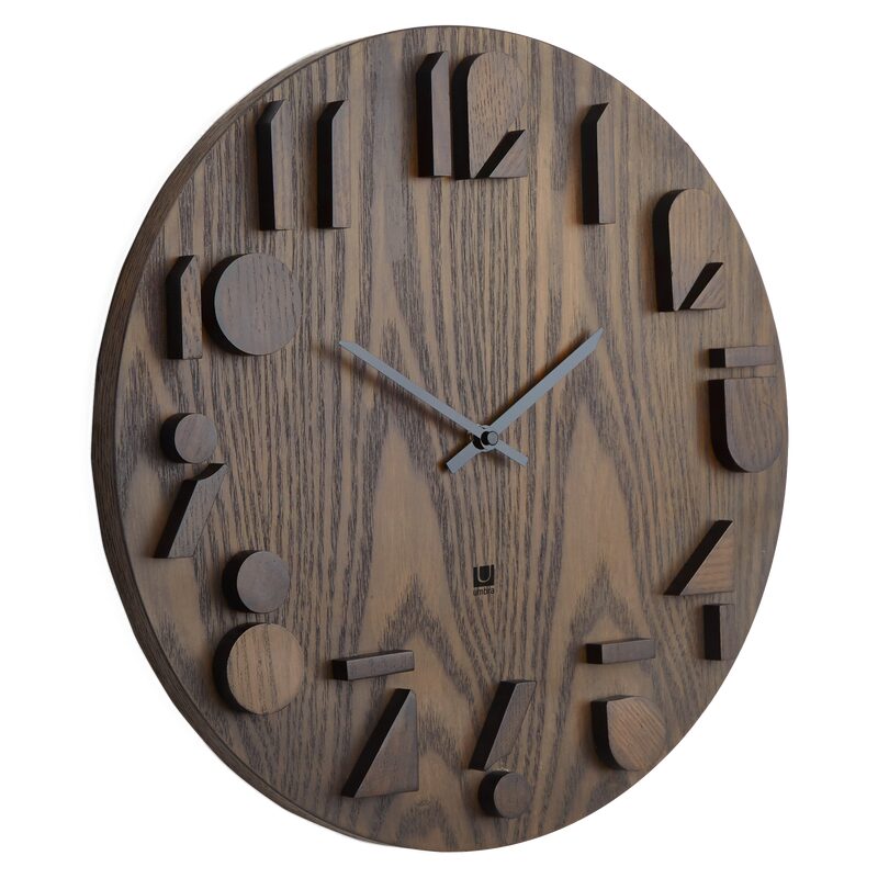Horloge en bois SHADOW coloris noisette