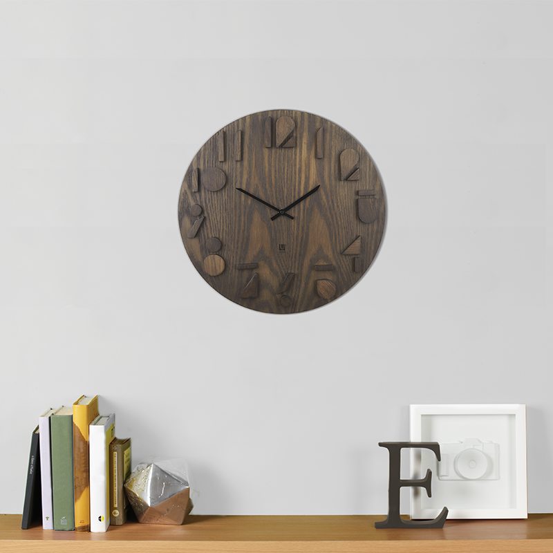 Horloge en bois SHADOW coloris noisette