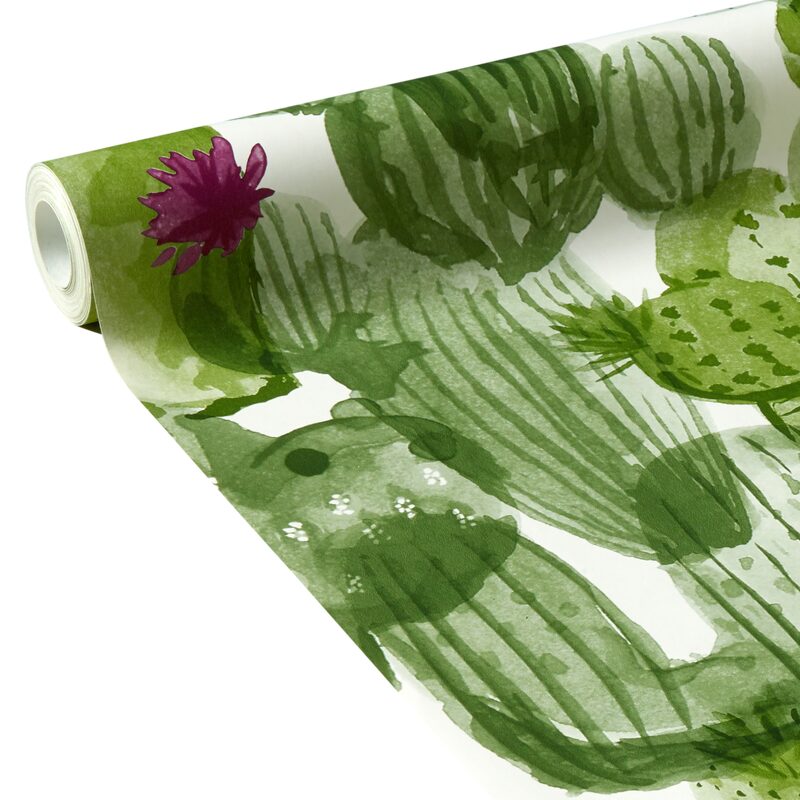 Papier peint intissé WILD CACTUS coloris blanc