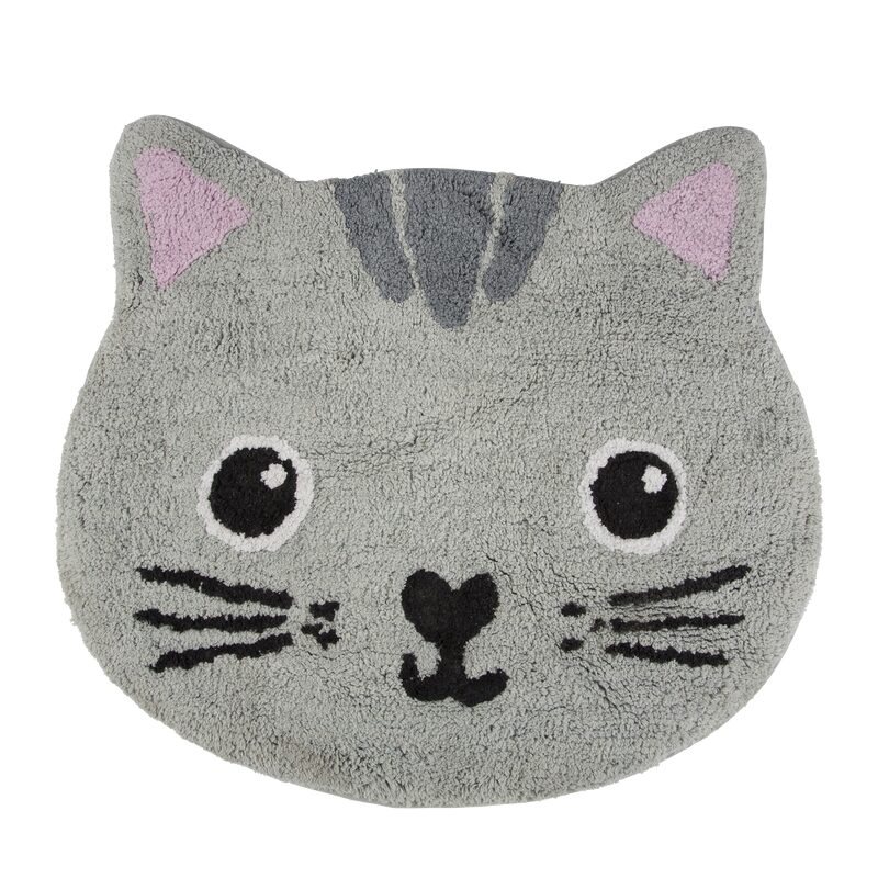 Tapis NORI CAT coloris Gris clair 45 x 50 cm