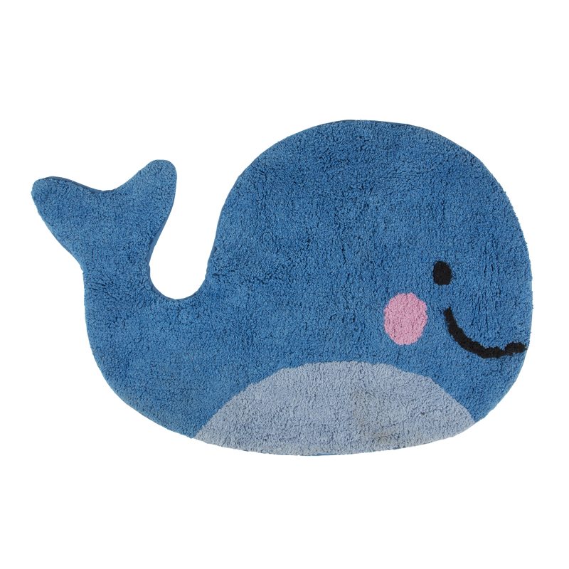 Tapis HAPPY WHALE coloris bleu 45 x 50 cm