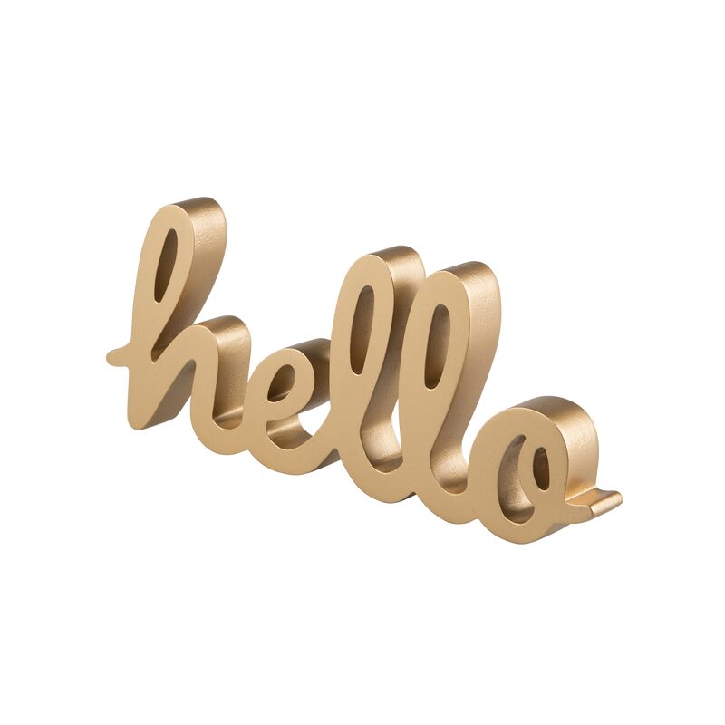 Figurine HELLO coloris or