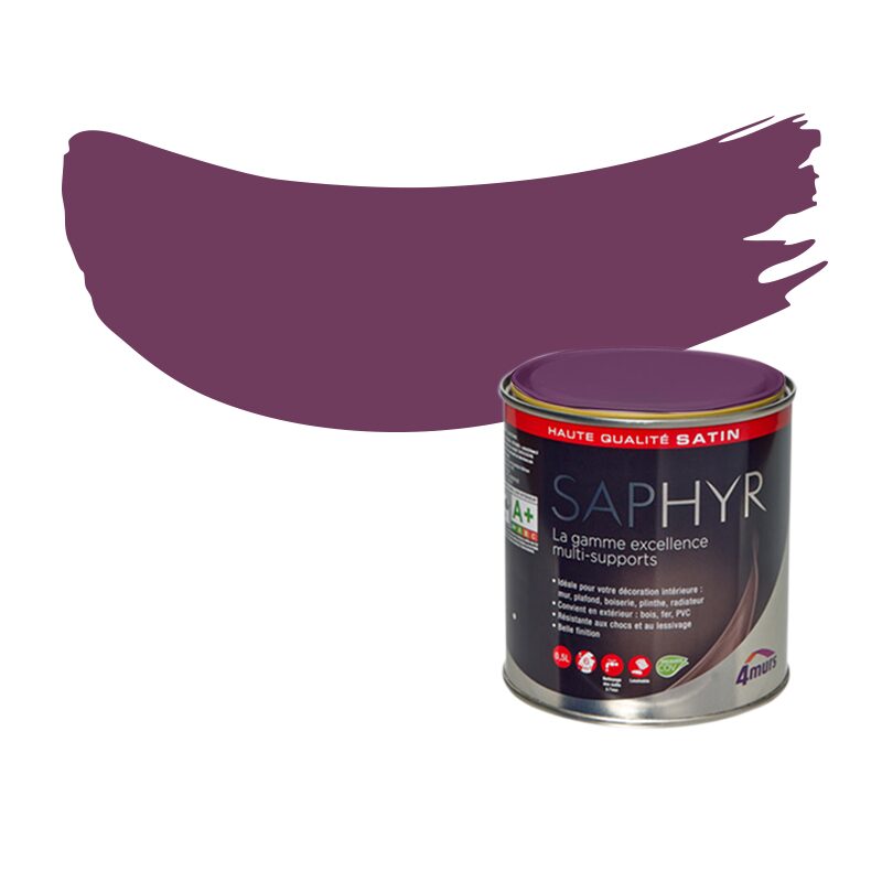 Peinture Finition SAPHYR Alkyde améthyste Satiné 0,5 L