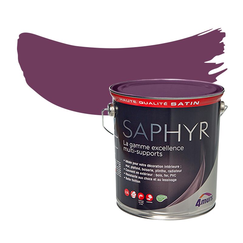 Peinture Multi-supports SAPHYR Alkyde améthyste Satiné 2,5 L